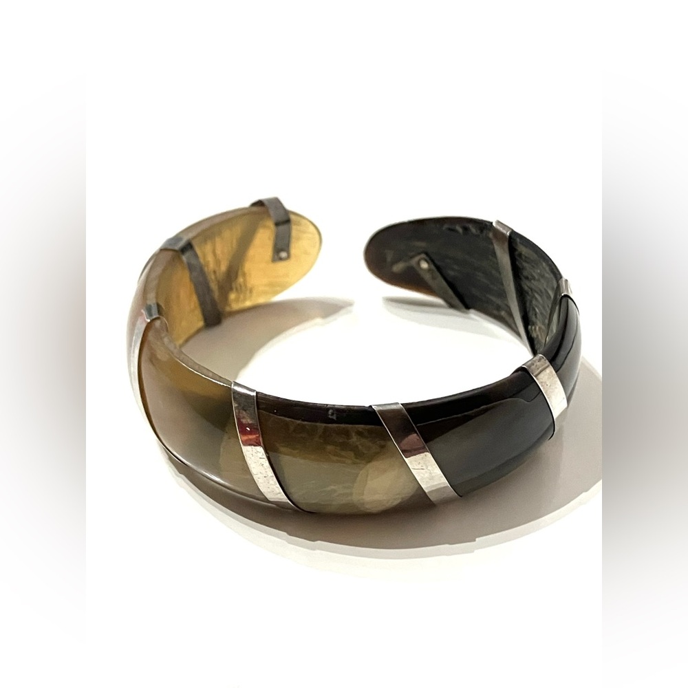 Vintage Sterling Silver Horn Cuff Bracelet